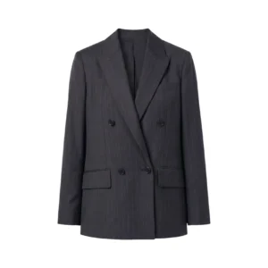 Pinstripe Regular-fit Stretch Wool Blend Blazer